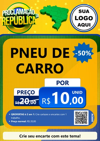 Modelo de Cartaz para Cartaz A4 Vertical com o tema Proclamação da República para Auto peças