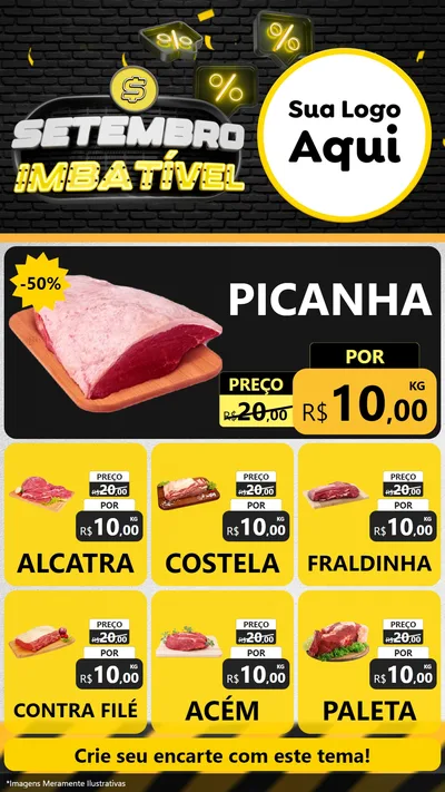Modelo de Rede Social para Stories com o tema Setembro Imbatível para Açougue