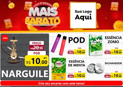 Modelo de Encarte para Encarte A4 Horizontal com o tema Mais Barato para Tabacaria