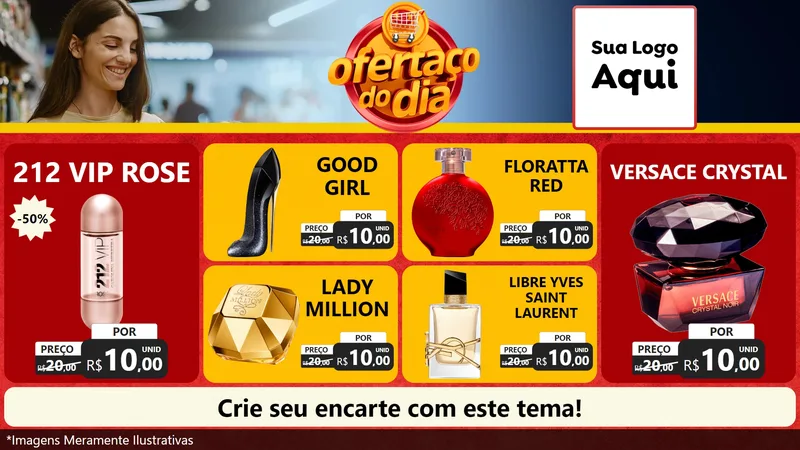 Modelo de TV para TV Horizontal com o tema Ofertaço Do Dia para Perfumes