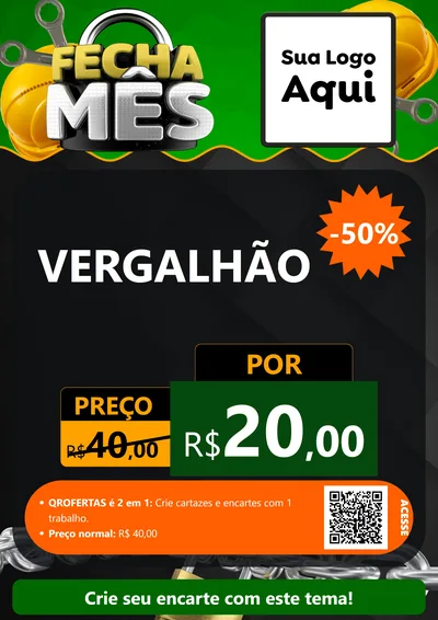 Modelo de Cartaz para Cartaz A4 Vertical com o tema Fecha Mês para Ferragens