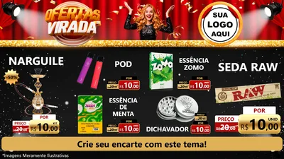 Modelo de TV para TV Horizontal com o tema Ofertas da Virada para Tabacaria