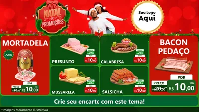 Modelo de TV para TV Horizontal com o tema Natal de Promoções para Frios e Laticínios