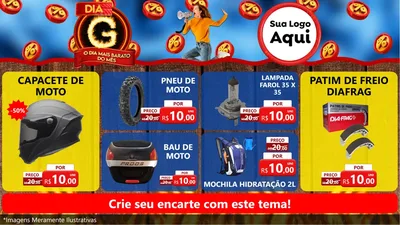 Modelo de TV para TV Horizontal com o tema Dia G - O Dia Mais Barato Do Mês para Moto peças