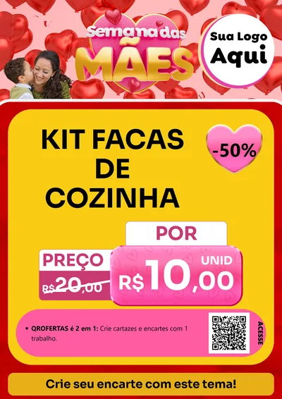 Modelo de Cartaz para Cartaz A4 Vertical com o tema Semana Das Mães para Utilidades Domésticas