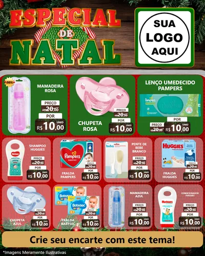 Modelo de Rede Social para Feed Instagram com o tema Especial de Natal para Bebês