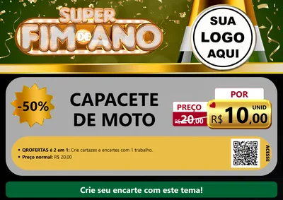 Modelo de Cartaz para Cartaz A4 Horizontal com o tema Super Fim de Ano para Moto peças