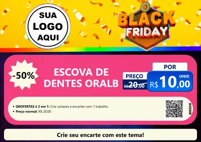 Modelo de Cartaz para Cartaz A4 Horizontal com o tema Black Friday para Higiene Pessoal