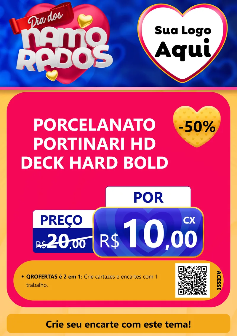 Modelo de Cartaz para Cartaz A4 Vertical com o tema Dia dos namorados para Pisos e revestimentos