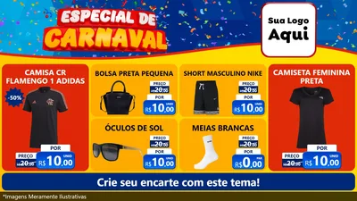 Modelo de TV para TV Horizontal com o tema Especial de Carnaval para Roupas e acessórios