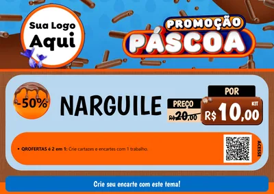 Modelo de Cartaz para Cartaz A4 Horizontal com o tema Promoção Páscoa para Tabacaria