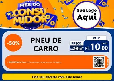 Modelo de Cartaz para Cartaz A4 Horizontal com o tema Mês do Consumidor para Auto peças