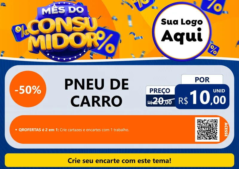 Modelo de Cartaz para Cartaz A4 Horizontal com o tema Mês do Consumidor para Auto peças