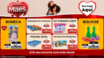 Modelo de TV para TV Horizontal com o tema Mês das Mães para Brinquedos