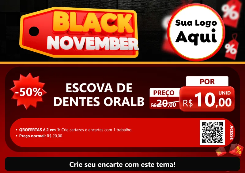Modelo de Cartaz para Cartaz A4 Horizontal com o tema Black November para Higiene Pessoal