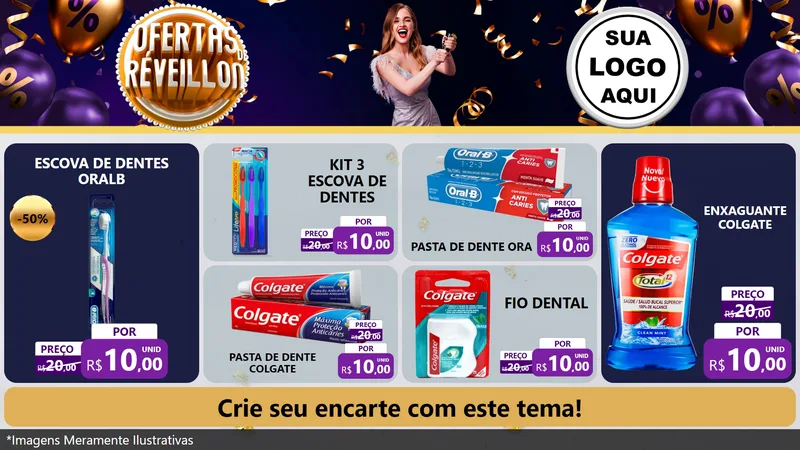 Modelo de TV para TV Horizontal com o tema Ofertas de Réveillon para Higiene Pessoal