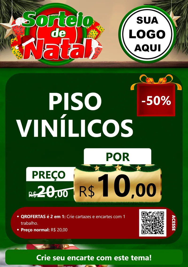 Modelo de Cartaz para Cartaz A4 Vertical com o tema Sorteio de Natal para Material para Construção