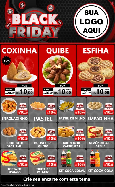 Modelo de Encarte para Encarte Grande com o tema Black Friday para Salgadaria
