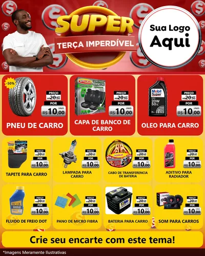 Modelo de Rede Social para Feed Instagram com o tema Super Terça Imperdível para Auto peças