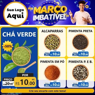 Modelo de Rede Social para Feed Facebook com o tema Março Imbatível para Produtos Naturais