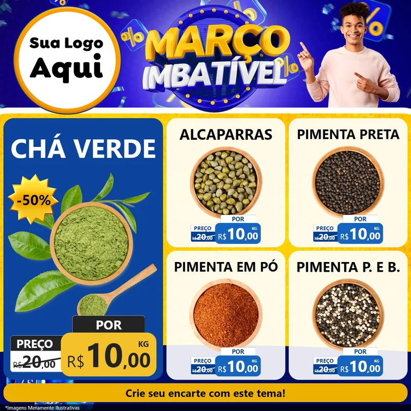 Modelo de Rede Social para Feed Facebook com o tema Março Imbatível para Produtos Naturais