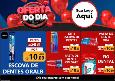 Modelo de Encarte para Encarte A4 Horizontal com o tema Oferta do Dia para Higiene Pessoal