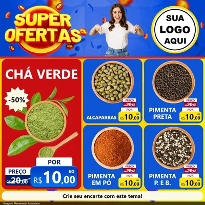 Modelo de Rede Social para Feed Facebook com o tema Super Ofertas para Produtos Naturais