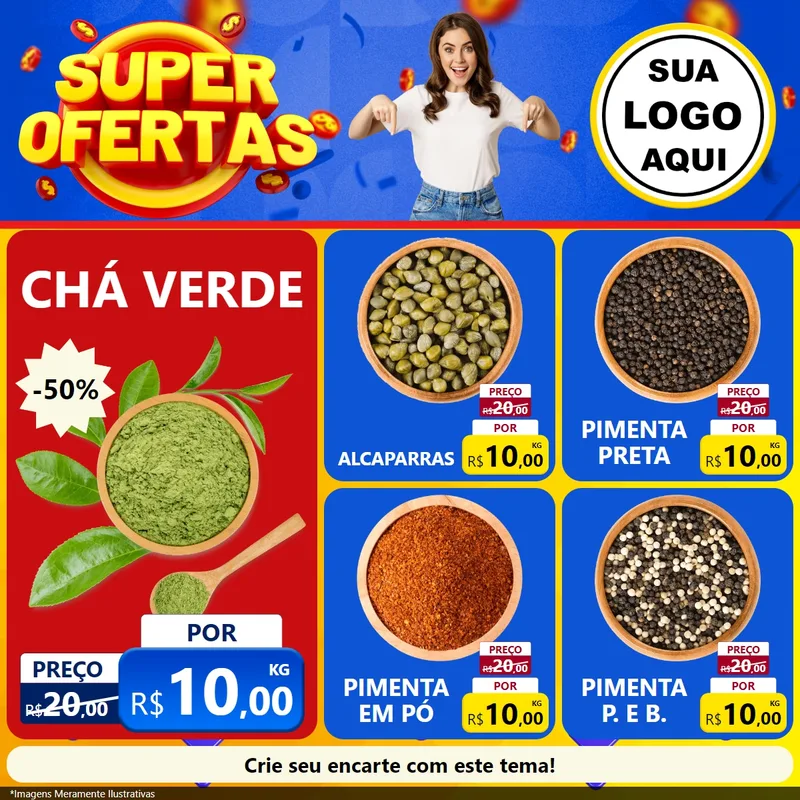 Modelo de Rede Social para Feed Facebook com o tema Super Ofertas para Produtos Naturais
