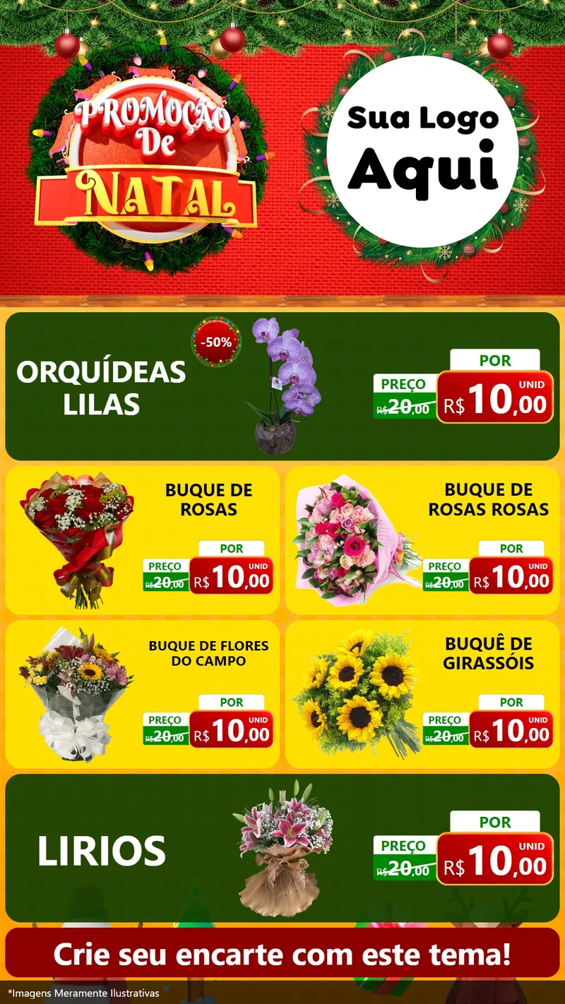 Modelo de TV para TV Vertical com o tema Promoção de Natal para Floricultura e jardim