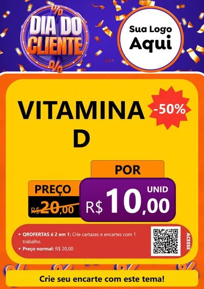 Modelo de Cartaz para Cartaz A4 Vertical com o tema Dia do Cliente para Farmácia