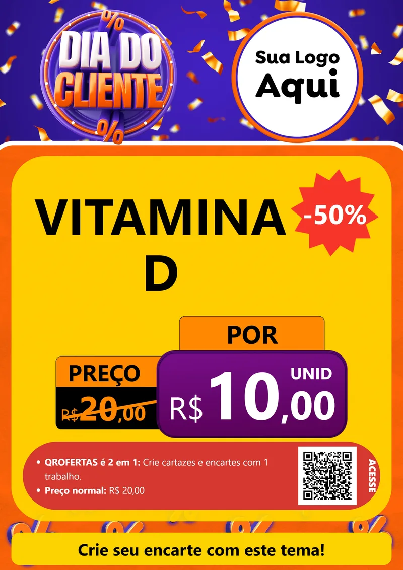 Modelo de Cartaz para Cartaz A4 Vertical com o tema Dia do Cliente para Farmácia