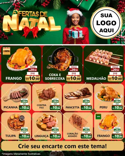 Modelo de Rede Social para Feed Instagram com o tema Ofertas de Natal para Assados