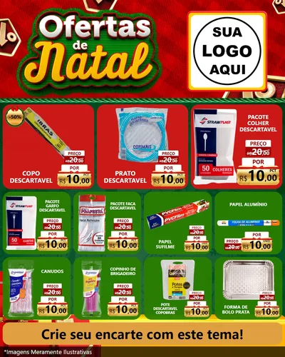 Modelo de Rede Social para Feed Instagram com o tema Ofertas de Natal para Embalagens