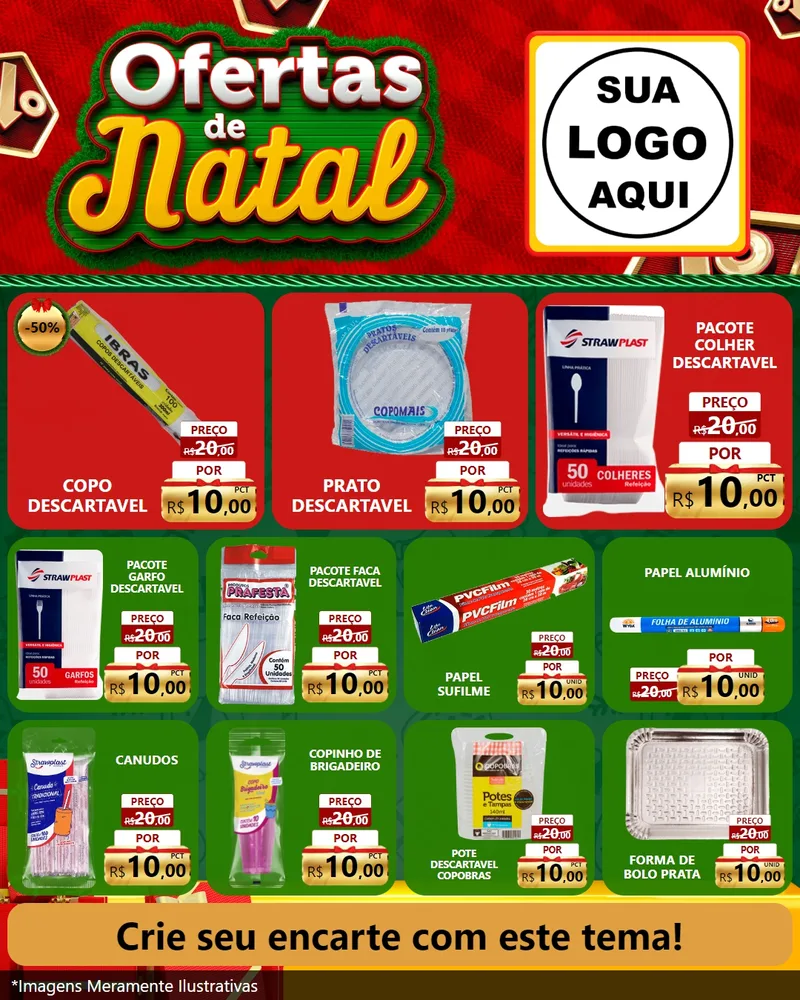 Modelo de Rede Social para Feed Instagram com o tema Ofertas de Natal para Embalagens