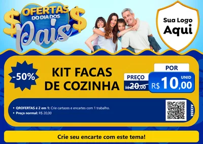Modelo de Cartaz para Cartaz A4 Horizontal com o tema Ofertas do Dia dos Pais para Utilidades Domésticas