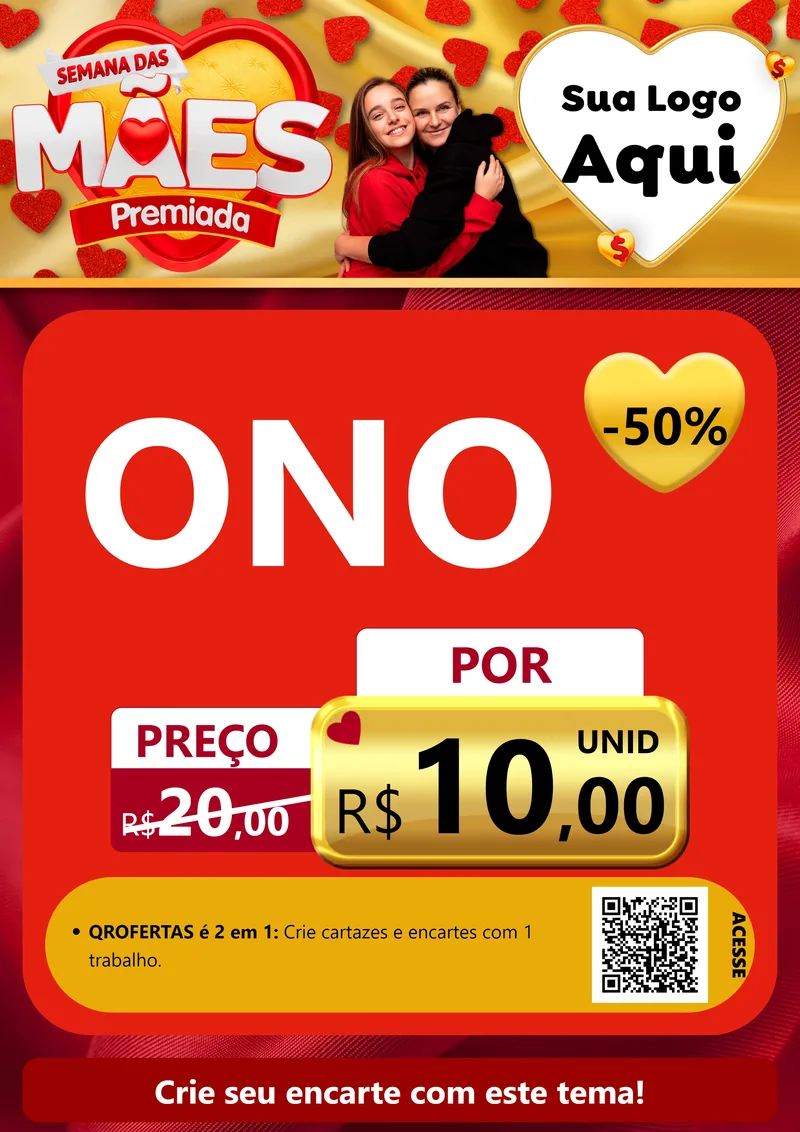 Modelo de Cartaz para Cartaz A4 Vertical com o tema Semana das Mães Premiada para Óticas