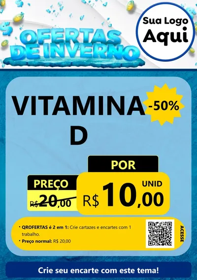 Modelo de Cartaz para Cartaz A4 Vertical com o tema Ofertas de Inverno para Farmácia