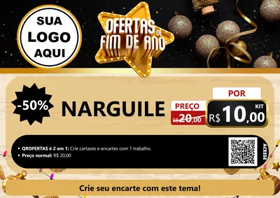 Modelo de Cartaz para Cartaz A4 Horizontal com o tema Ofertas de Fim de Ano para Tabacaria
