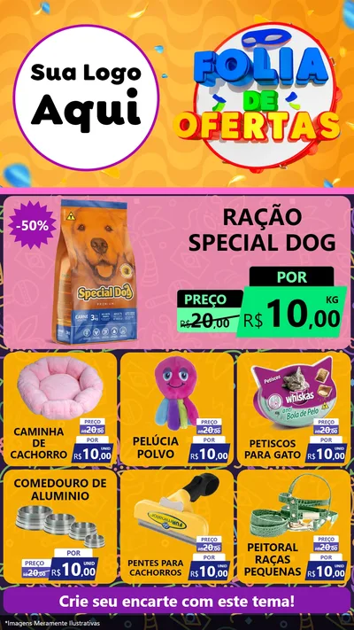 Modelo de Rede Social para Stories com o tema Folia de Ofertas para Pet Shop