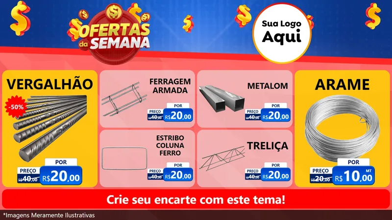 Modelo de TV para TV Horizontal com o tema Ofertas Da Semana para Ferragens