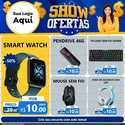 Modelo de Rede Social para Feed Facebook com o tema Show de Ofertas para Informática