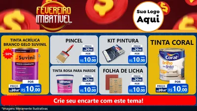 Modelo de TV para TV Horizontal com o tema Fevereiro Imbatível para Tintas e Ferramentas
