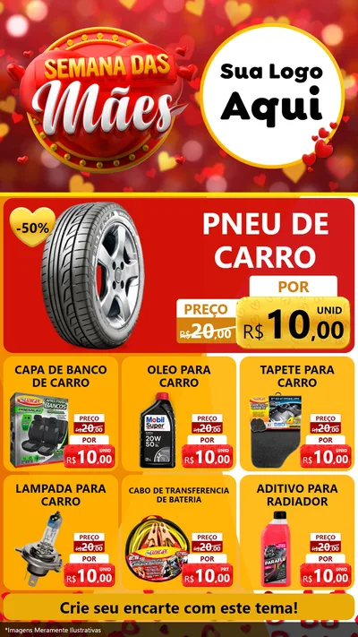 Modelo de Rede Social para Stories com o tema Semana das Mães para Auto peças