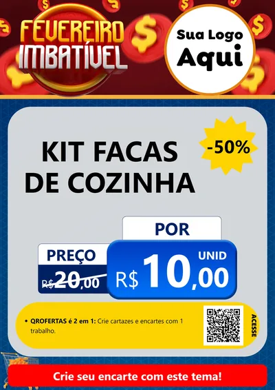 Modelo de Cartaz para Cartaz A4 Vertical com o tema Fevereiro Imbatível para Utilidades Domésticas