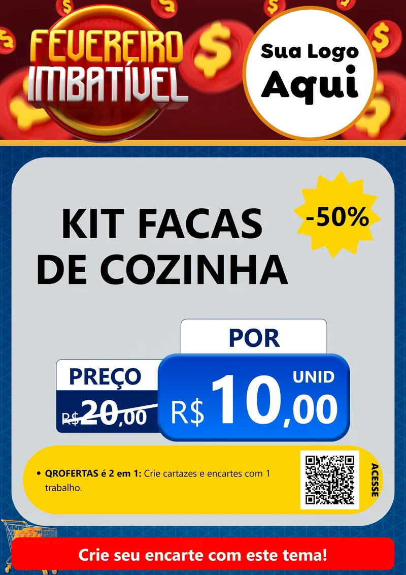 Modelo de Cartaz para Cartaz A4 Vertical com o tema Fevereiro Imbatível para Utilidades Domésticas