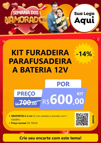 Modelo de Cartaz para Cartaz A4 Vertical com o tema Semana dos Namorados para Maquinas e Ferramentas