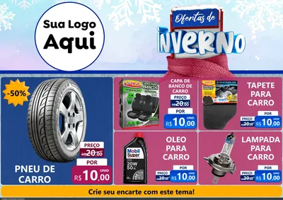 Modelo de Encarte para Encarte A4 Horizontal com o tema Ofertas de Inverno para Auto peças