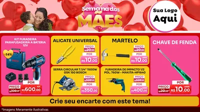 Modelo de TV para TV Horizontal com o tema Semana Das Mães para Maquinas e Ferramentas