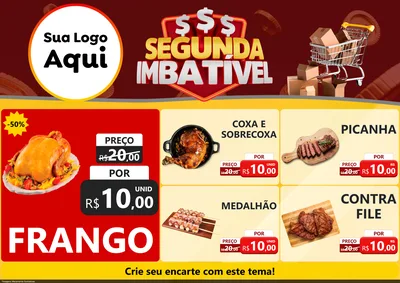 Modelo de Encarte para Encarte A4 Horizontal com o tema Segunda Imbatível para Assados
