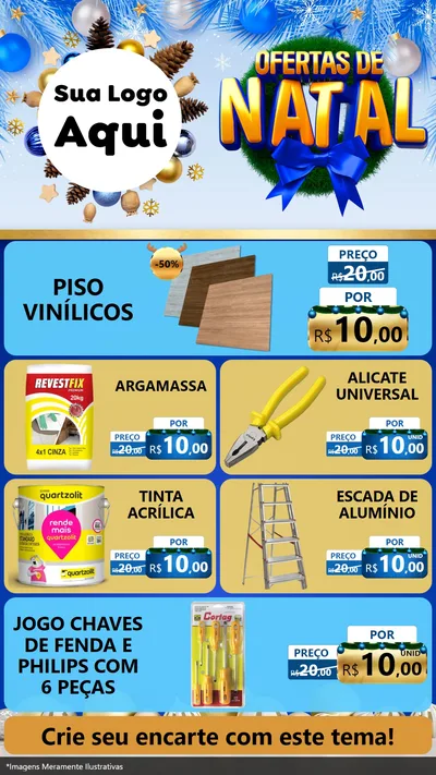 Modelo de TV para TV Vertical com o tema Ofertas de Natal para Material para Construção